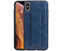 Grip Stand Hardcase Backcover - Telefoonhoesje - Achterkant Hoesje - Geschikt voor iPhone XS Max - Blauw