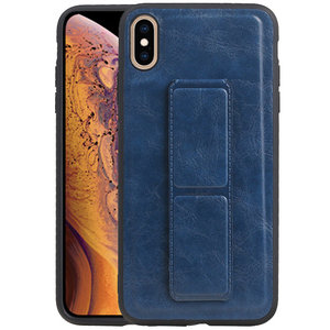 Grip Stand Hardcase Backcover - Telefoonhoesje - Achterkant Hoesje - Geschikt voor iPhone XS Max - Blauw