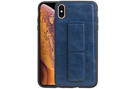 BAOHU Grip Stand Hardcase Backcover - Telefoonhoesje - Achterkant Hoesje - Geschikt voor iPhone XS Max - Blauw