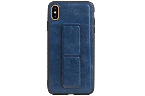 BAOHU Grip Stand Hardcase Backcover - Telefoonhoesje - Achterkant Hoesje - Geschikt voor iPhone XS Max - Blauw