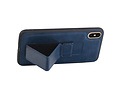 BAOHU Grip Stand Hardcase Backcover - Telefoonhoesje - Achterkant Hoesje - Geschikt voor iPhone XS Max - Blauw