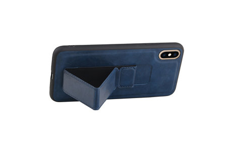 BAOHU Grip Stand Hardcase Backcover - Telefoonhoesje - Achterkant Hoesje - Geschikt voor iPhone XS Max - Blauw