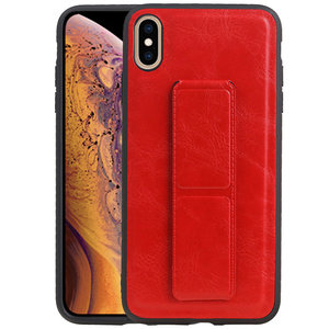 BAOHU Grip Stand Hardcase Backcover - Telefoonhoesje - Achterkant Hoesje - Geschikt voor iPhone XS Max - Rood