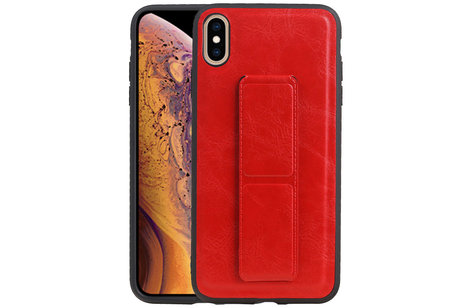 BAOHU Grip Stand Hardcase Backcover - Telefoonhoesje - Achterkant Hoesje - Geschikt voor iPhone XS Max - Rood