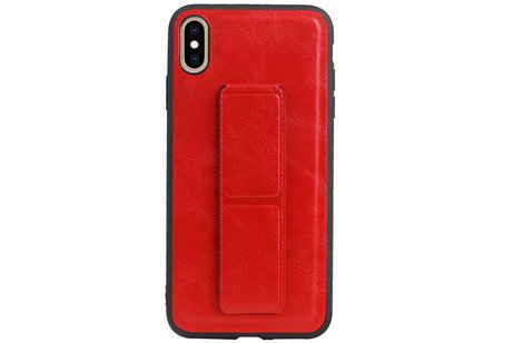 Grip Stand Hardcase Backcover - Telefoonhoesje - Achterkant Hoesje - Geschikt voor iPhone XS Max - Rood