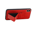 BAOHU Grip Stand Hardcase Backcover - Telefoonhoesje - Achterkant Hoesje - Geschikt voor iPhone XS Max - Rood