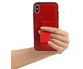 BAOHU Grip Stand Hardcase Backcover - Telefoonhoesje - Achterkant Hoesje - Geschikt voor iPhone XS Max - Rood