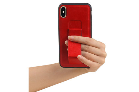 BAOHU Grip Stand Hardcase Backcover - Telefoonhoesje - Achterkant Hoesje - Geschikt voor iPhone XS Max - Rood