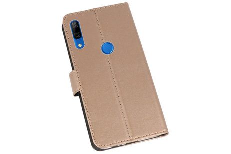 Booktype Telefoonhoesjes - Bookcase Hoesje - Wallet Case -  Geschikt voor Huawei P Smart Z - Goud