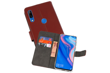 Booktype Telefoonhoesjes - Bookcase Hoesje - Wallet Case -  Geschikt voor Huawei P Smart Z - Bruin