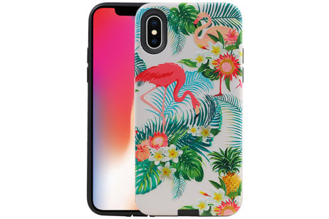 BAOHU Flamingo Design Hardcase Backcover - Hoesje Geschikt voor iPhone X / XS
