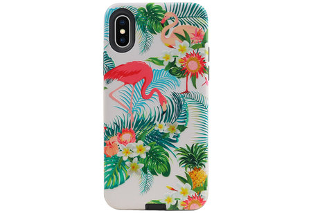 Flamingo Design Hardcase Backcover voor iPhone X / XS