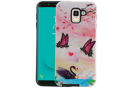 Vlinder Design Hardcase Backcover voor Samsung Galaxy J6