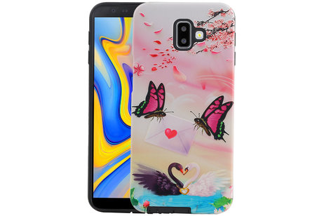 Vlinder Design Hardcase Backcover voor Samsung Galaxy J6 Plus