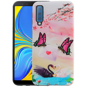 BAOHU Vlinder Design Hardcase Backcover - Hoesje Geschikt voor Samsung Galaxy A7 2018