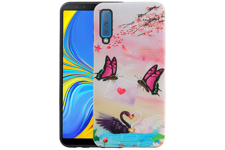 BAOHU Vlinder Design Hardcase Backcover - Hoesje Geschikt voor Samsung Galaxy A7 2018