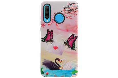 BAOHU Vlinder Design Hardcase Backcover - Hoesje Geschikt voor Huawei P30 Lite / Nova 4E