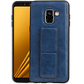 BAOHU Grip Stand Hardcase Backcover Samsung Galaxy A8 (2018) Blauw