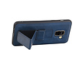 BAOHU Grip Stand Hardcase Backcover - Telefoonhoesje - Achterkant Hoesje - Geschikt voor Samsung Galaxy A8 (2018) - Blauw