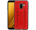 BAOHU Grip Stand Hardcase Backcover - Telefoonhoesje - Achterkant Hoesje - Geschikt voor Samsung Galaxy A8 (2018) - Rood