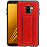 Grip Stand Hardcase Backcover Samsung Galaxy A8 (2018) Rood