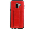 Grip Stand Hardcase Backcover - Telefoonhoesje - Achterkant Hoesje - Geschikt voor Samsung Galaxy A8 (2018) - Rood