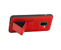 BAOHU Grip Stand Hardcase Backcover - Telefoonhoesje - Achterkant Hoesje - Geschikt voor Samsung Galaxy A8 (2018) - Rood