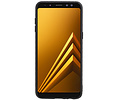 Grip Stand Hardcase Backcover - Telefoonhoesje - Achterkant Hoesje - Geschikt voor Samsung Galaxy A8 (2018) - Bruin