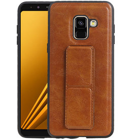 BAOHU Grip Stand Hardcase Backcover Samsung Galaxy A8 (2018) Bruin