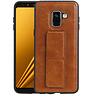 Grip Stand Hardcase Backcover Samsung Galaxy A8 (2018) Bruin