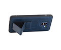 Grip Stand Hardcase Backcover - Telefoonhoesje - Achterkant Hoesje - Geschikt voor Samsung Galaxy A8 Plus - Blauw