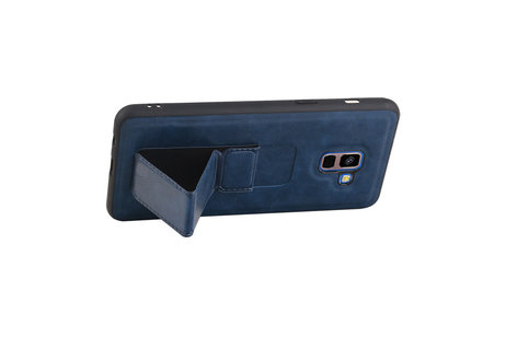 BAOHU Grip Stand Hardcase Backcover - Telefoonhoesje - Achterkant Hoesje - Geschikt voor Samsung Galaxy A8 Plus - Blauw