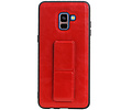 BAOHU Grip Stand Hardcase Backcover - Telefoonhoesje - Achterkant Hoesje - Geschikt voor Samsung Galaxy A8 Plus - Rood