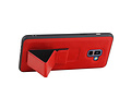 BAOHU Grip Stand Hardcase Backcover - Telefoonhoesje - Achterkant Hoesje - Geschikt voor Samsung Galaxy A8 Plus - Rood