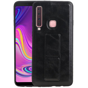 Grip Stand Hardcase Backcover - Telefoonhoesje - Achterkant Hoesje - Geschikt voor Samsung Galaxy A9 (2018) - Zwart