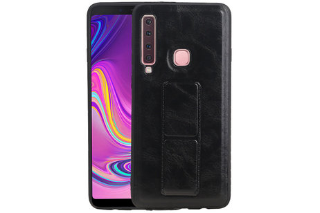 Grip Stand Hardcase Backcover - Telefoonhoesje - Achterkant Hoesje - Geschikt voor Samsung Galaxy A9 (2018) - Zwart