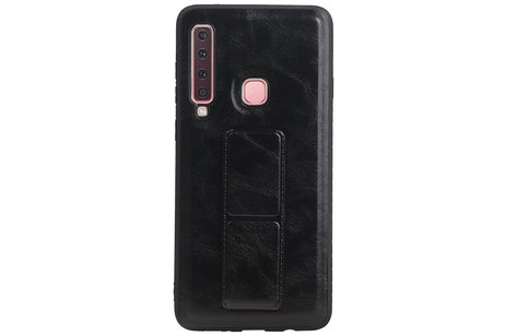 Grip Stand Hardcase Backcover - Telefoonhoesje - Achterkant Hoesje - Geschikt voor Samsung Galaxy A9 (2018) - Zwart