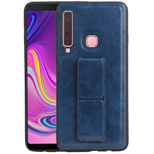 Grip Stand Hardcase Backcover - Telefoonhoesje - Achterkant Hoesje - Geschikt voor Samsung Galaxy A9 (2018) - Blauw