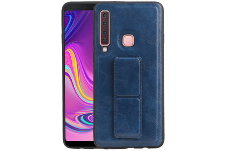 Grip Stand Hardcase Backcover - Telefoonhoesje - Achterkant Hoesje - Geschikt voor Samsung Galaxy A9 (2018) - Blauw