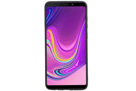 Grip Stand Hardcase Backcover - Telefoonhoesje - Achterkant Hoesje - Geschikt voor Samsung Galaxy A9 (2018) - Bruin