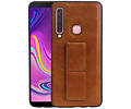 Grip Stand Hardcase Backcover - Telefoonhoesje - Achterkant Hoesje - Geschikt voor Samsung Galaxy A9 (2018) - Bruin