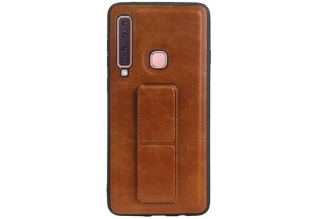 BAOHU Grip Stand Hardcase Backcover - Telefoonhoesje - Achterkant Hoesje - Geschikt voor Samsung Galaxy A9 (2018) - Bruin