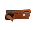 BAOHU Grip Stand Hardcase Backcover - Telefoonhoesje - Achterkant Hoesje - Geschikt voor Samsung Galaxy A9 (2018) - Bruin