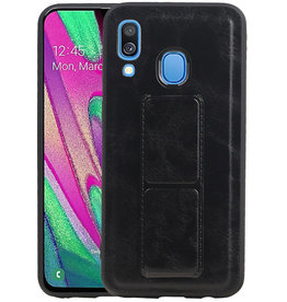 BAOHU Grip Stand Hardcase Backcover Samsung Galaxy A40 Zwart