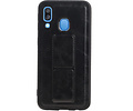 BAOHU Grip Stand Hardcase Backcover - Telefoonhoesje - Achterkant Hoesje - Geschikt voor Samsung Galaxy A40 - Zwart