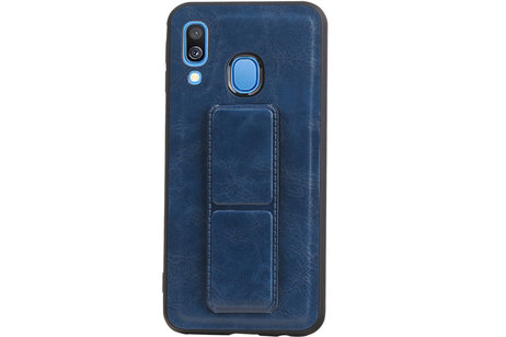 BAOHU Grip Stand Hardcase Backcover - Telefoonhoesje - Achterkant Hoesje - Geschikt voor Samsung Galaxy A40 - Blauw