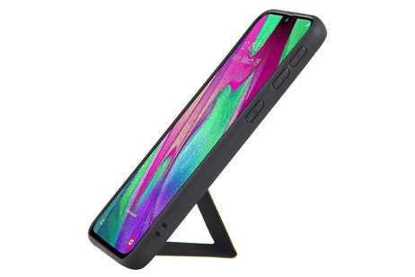 BAOHU Grip Stand Hardcase Backcover - Telefoonhoesje - Achterkant Hoesje - Geschikt voor Samsung Galaxy A40 - Bruin