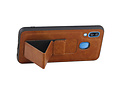 BAOHU Grip Stand Hardcase Backcover - Telefoonhoesje - Achterkant Hoesje - Geschikt voor Samsung Galaxy A40 - Bruin