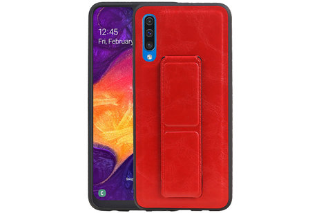 BAOHU Grip Stand Hardcase Backcover - Telefoonhoesje - Achterkant Hoesje - Geschikt voor Samsung Galaxy A50 - Rood