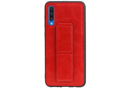 Grip Stand Hardcase Backcover - Telefoonhoesje - Achterkant Hoesje - Geschikt voor Samsung Galaxy A50 - Rood